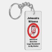 Porte-clés De personnaliser texte de retour - directive (Devant gauche)