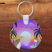 Porte-clés de plage au coucher du soleil (Verso)