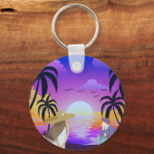 Porte-clés de plage au coucher du soleil (Recto)