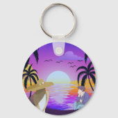 Porte-clés de plage au coucher du soleil (Verso)