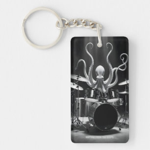 Porte-clés de représentation de batteur pieuvre no