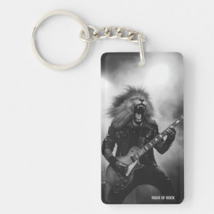 Porte-clés de scène de guitariste lion rugissant m