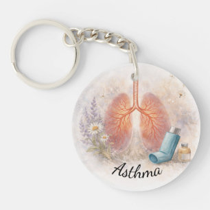 Porte-clés de sensibilisation à l'asthme Art bot