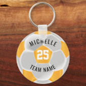 Porte-clés ⚽ de soccer - Jaune or et Blanc (Recto)