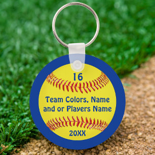 Porte-clés de softball TEAM et NOM DU JOUEUR, NUMÉ