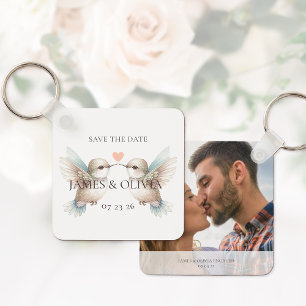 Porte-clés de thème de mariage Photo Save the Date