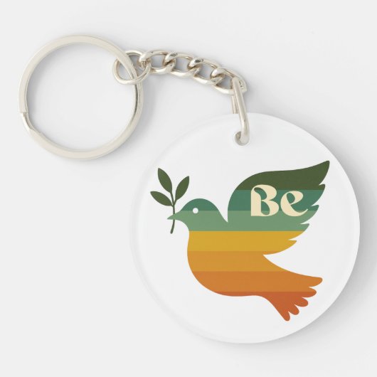 Porte-clés de vacances rétro Boho Be Peace (Devant)