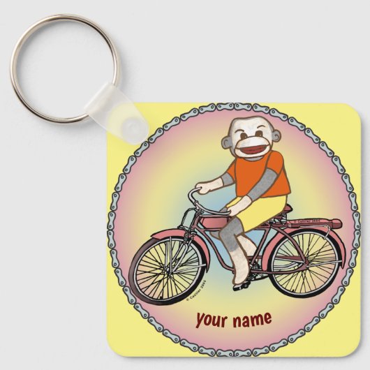 Porte-clés de vélo Singe en chaussette  (Recto)