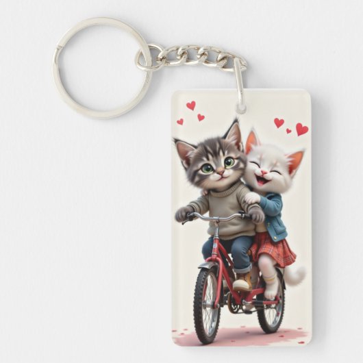 Porte-clés de vélo Tom & Luna pour la Saint-Valent (Devant)