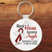 Porte-clés De vrais héros deviennent des anges Myélome multip (Recto)