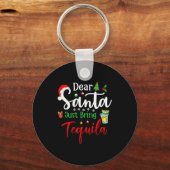 Porte-clés Dear Santa Just Bring Tequila Funny Drinking Chris (Recto)
