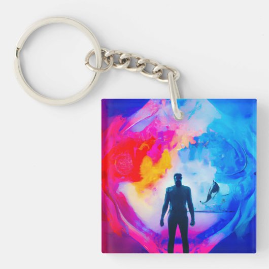 Porte-clés Debout dans les couleurs (Devant)