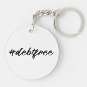 Porte-clés #debtfree (Hashtag sans dette) Pinceau (Dos)