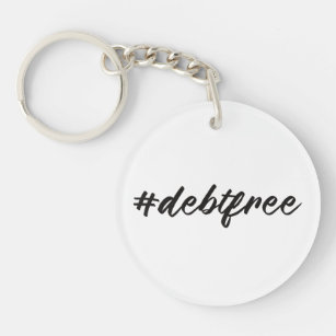 Porte-clés #debtfree (Hashtag sans dette) Pinceau