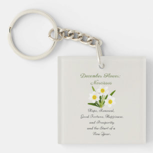 Porte-clés Décembre Mois de naissance Fleur Narcisse Élégant