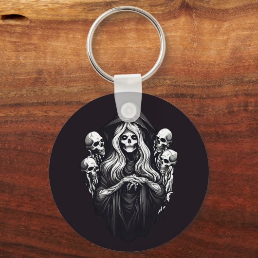 Porte-clés Décès avec crâne (Recto)
