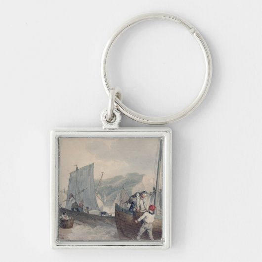Porte-clés Déchargement de bateaux de pêche (Devant)