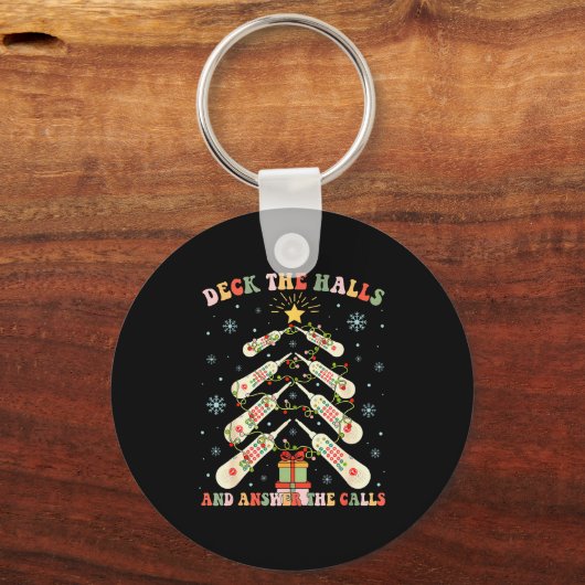 Porte-clés Deck The Halls & Answer The Calls Cna Christma (Recto)