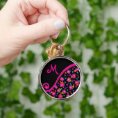 Porte-clés DÉCO MONOGRAMME rose Fuchsia Jaune Blanc Noir (Main)