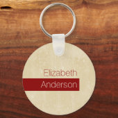 Porte-clés Décontracté Chic Beige et Rouge Simple Grunge avec (Recto)