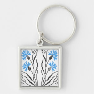 Porte-clés Décor croix de Cornflower bleu