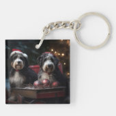 Porte-clés Décor de Noël Bernedoodle Snowy Sleigh (Dos)