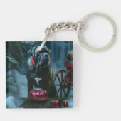 Porte-clés Décor de Noël Cane Corso Snowy Sleigh (Dos)