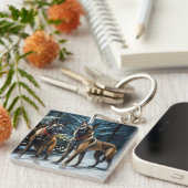 Porte-clés Décor de Noël Malinoi Snowy Sleigh (Devant Droit)