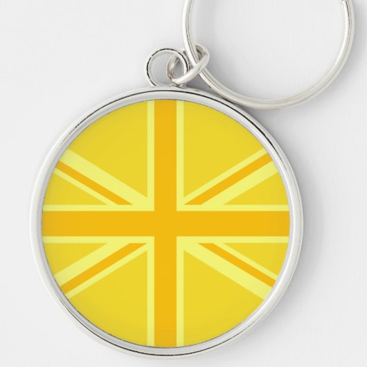 Porte-clés Décor du drapeau britannique de l'Union Jack jaune (Devant)