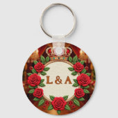 Porte-clés 🌹 Décor personnalisé avec monogramme initial de r (Verso)