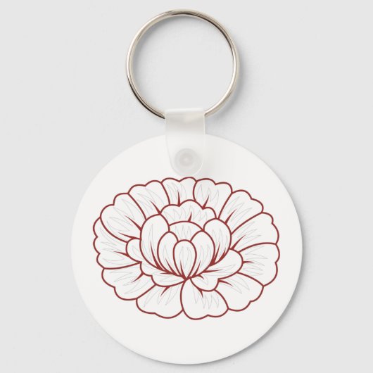 Porte-clés Décor rouge orangé (Recto)