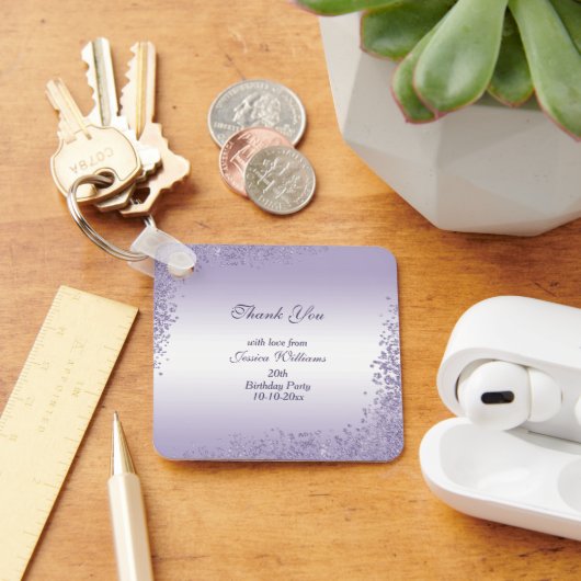 Porte-clés Décoration Parties scintillant violet parkly Anniv (Bureau)