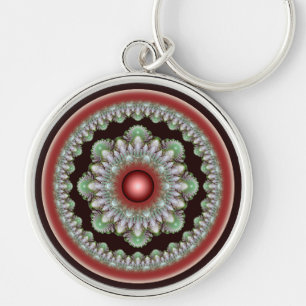 Porte-clés Décoration ronde brillante de Noël