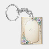 Porte-clés Decorative Floral Frame with Pearls Keychain (Devant gauche)