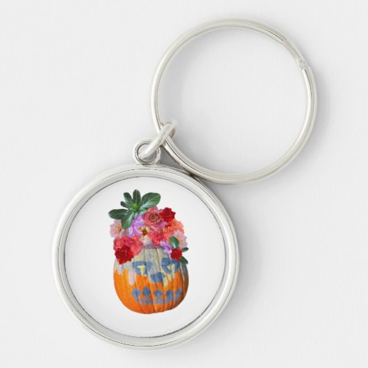 Porte-clés Découpe de Citrouille floral pour le printemps d'a (Devant)
