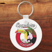 Porte-clés Découvrez le logo rétro Colombie (Recto)