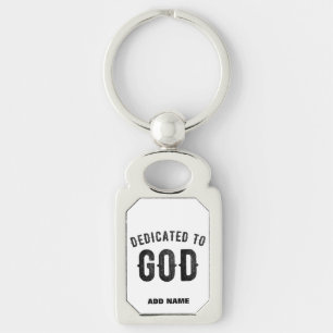 PORTE-CLÉS DÉDIÉ À DIEU COOL PERSONNALISABLE NOIR TEXTE