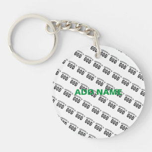 PORTE-CLÉS DÉDIÉ À DIEU COOL PERSONNALISABLE NOIR TEXTE