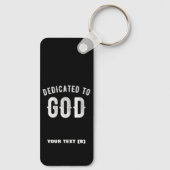 PORTE-CLÉS DÉDIÉ À DIEU PERSONNALISABLE COOL TEXTE BLANC (Verso)
