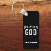PORTE-CLÉS DÉDIÉ À DIEU PERSONNALISABLE COOL TEXTE BLANC (Recto)