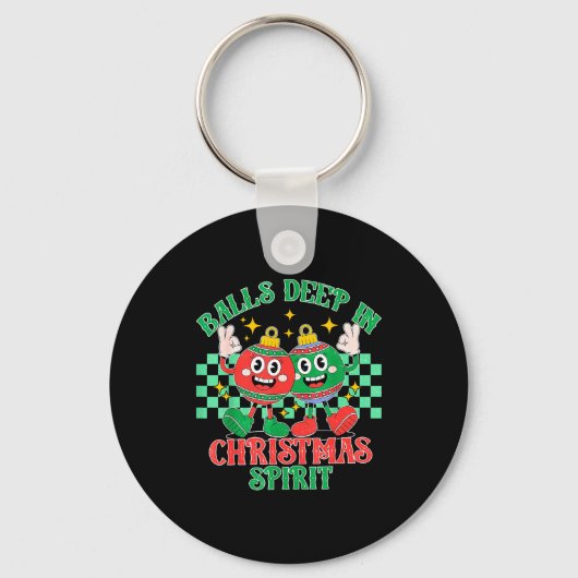 Porte-clés Deep In Christmas Bauble Festive Checkered Xmas (Recto)