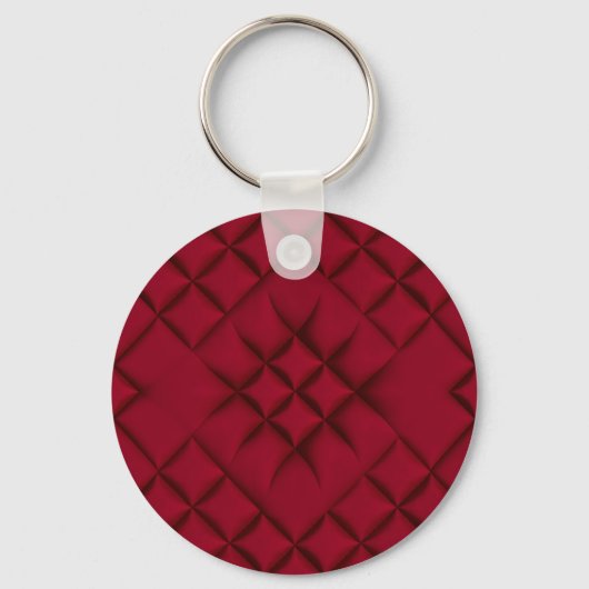 Porte-clés Deep Red Quilted Leather Pattern (Recto)