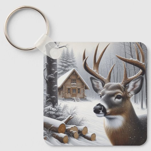 Porte-clés Deer d'hiver/Buck art (Recto)
