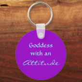 Porte-clés Déesse avec un Porte - clé de citation d'attitude (Recto)