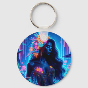 Porte-clés Déesse De Lumière Neon luisant Forêt imaginaire ar