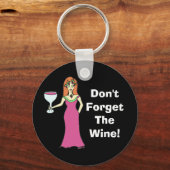 Porte-clés Déesse des vins "N'oubliez pas le vin" Sombre (Recto)