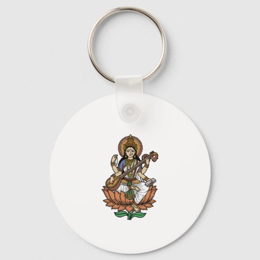 Porte-clés Déesse hindoue Saraswati (Recto)