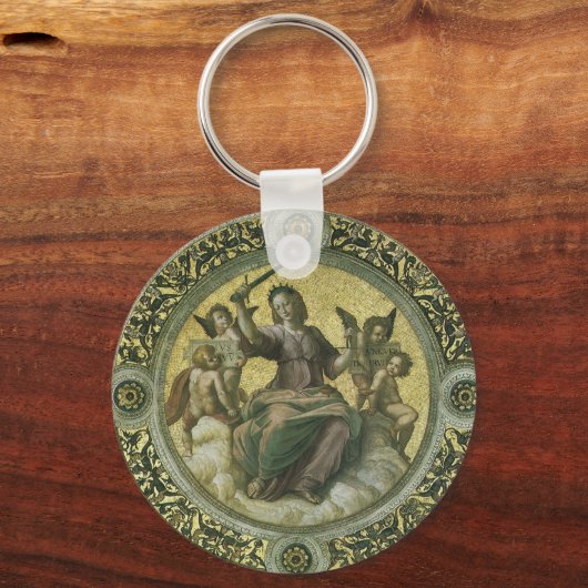Porte-clés Déesse romaine Justice avec les anges par Raphael (Verso)