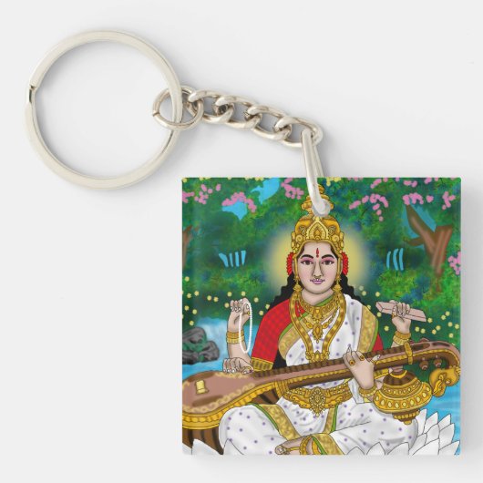 Porte-clés déesse Saraswati (Devant)