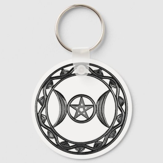 Porte-clés Déesse triple avec Pentagram (Recto)